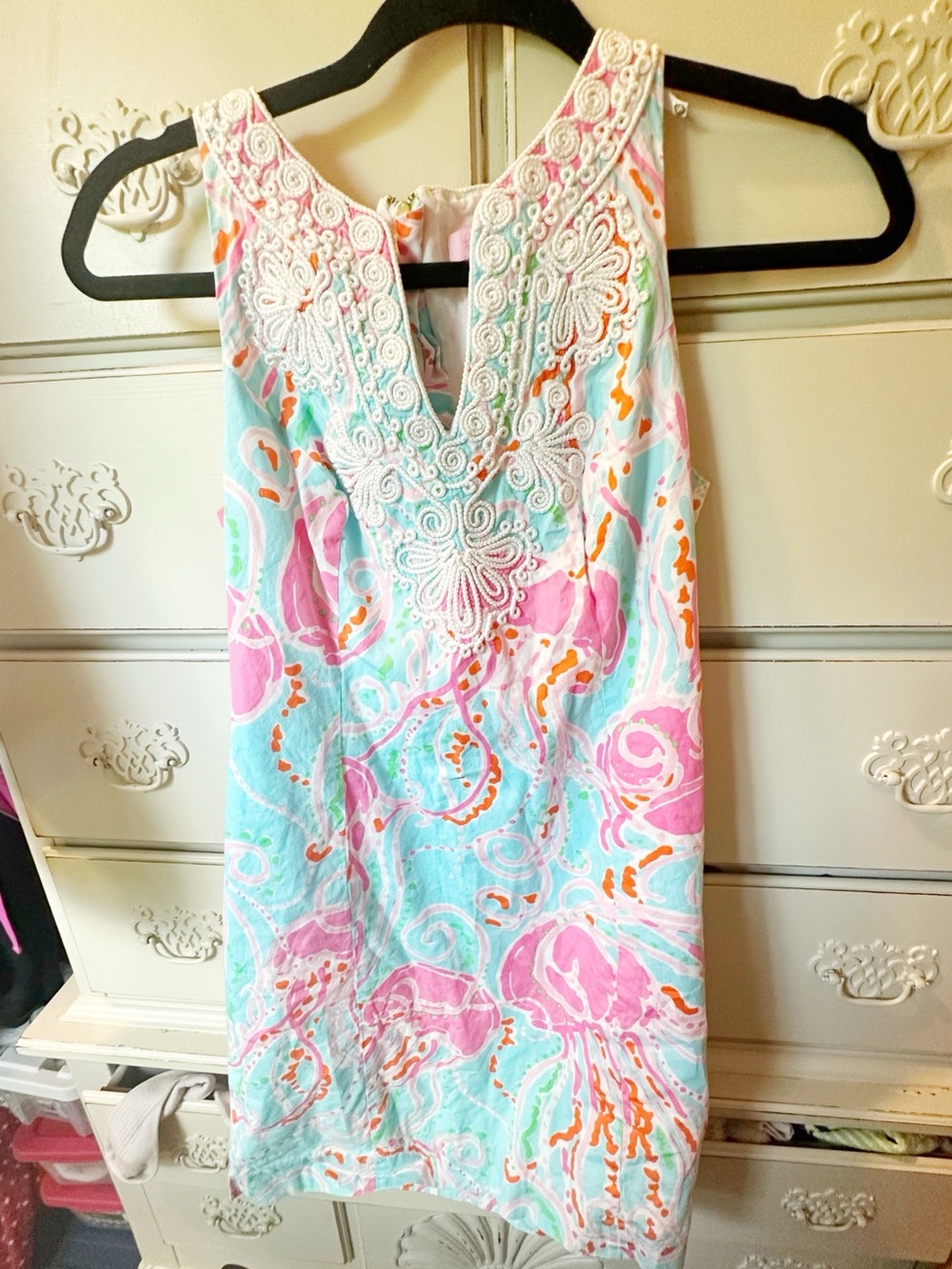 Lilly Pulitzer Pink Turquoise Orange Floral Embroidered Dress